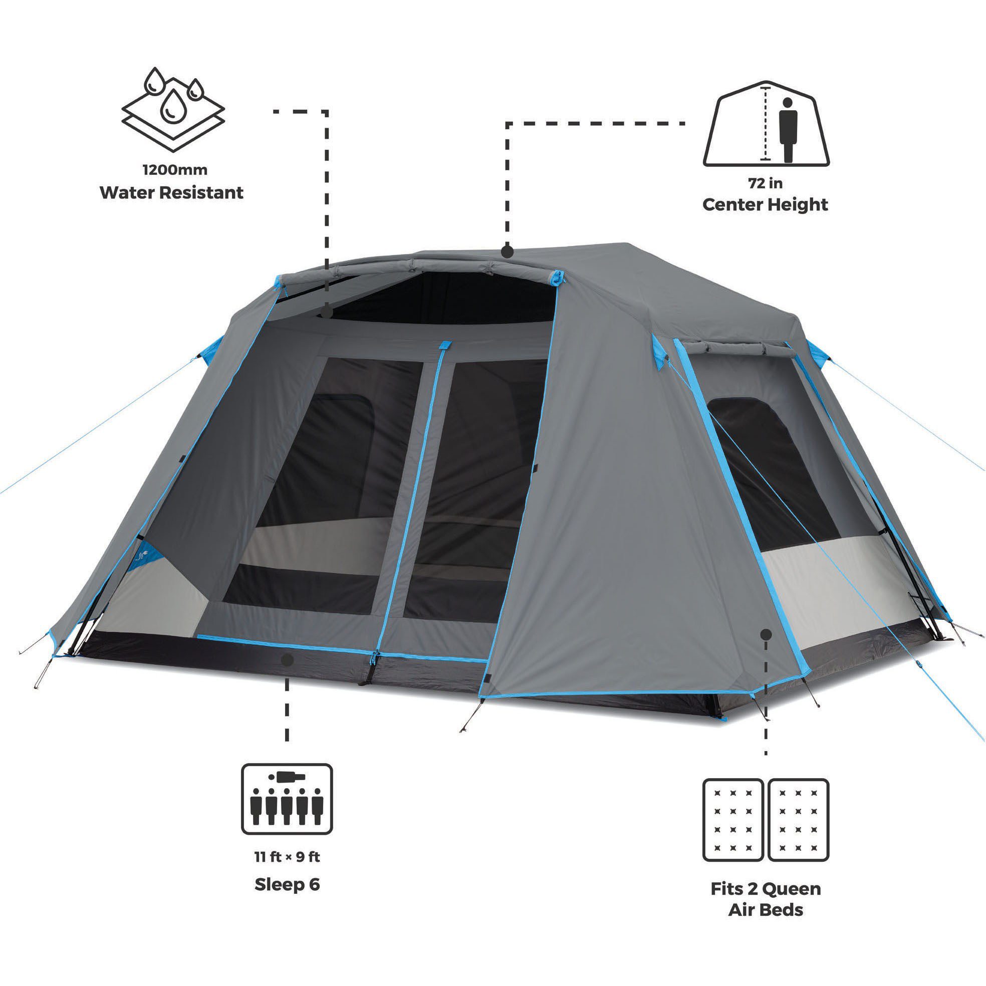 core 6 person lighted instant cabin tent with rainfly core 6 person lighted instant cabin tent with rainfly